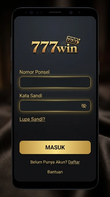 Tampilan halaman login 777win