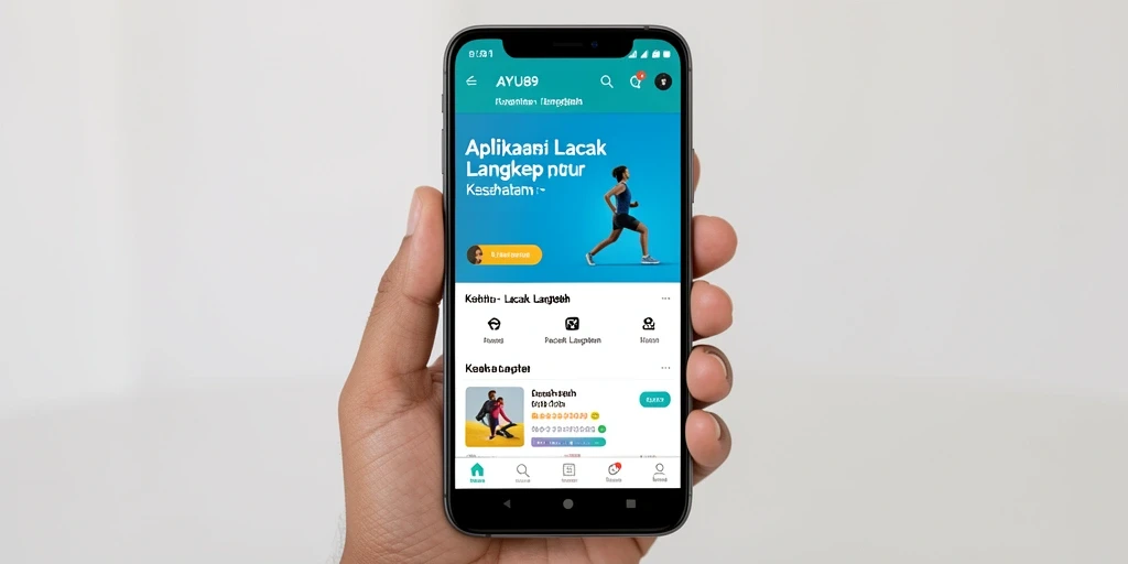 Antarmuka AYU89 yang simpel untuk melacak langkah harian.