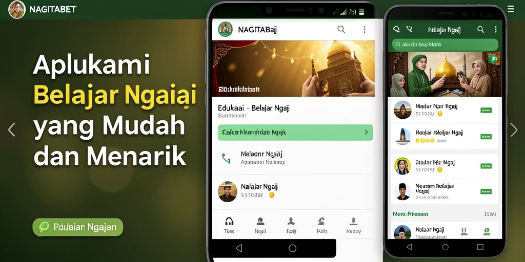Tampilan antarmuka NAGITABET yang ramah pengguna saat belajar ngaji.