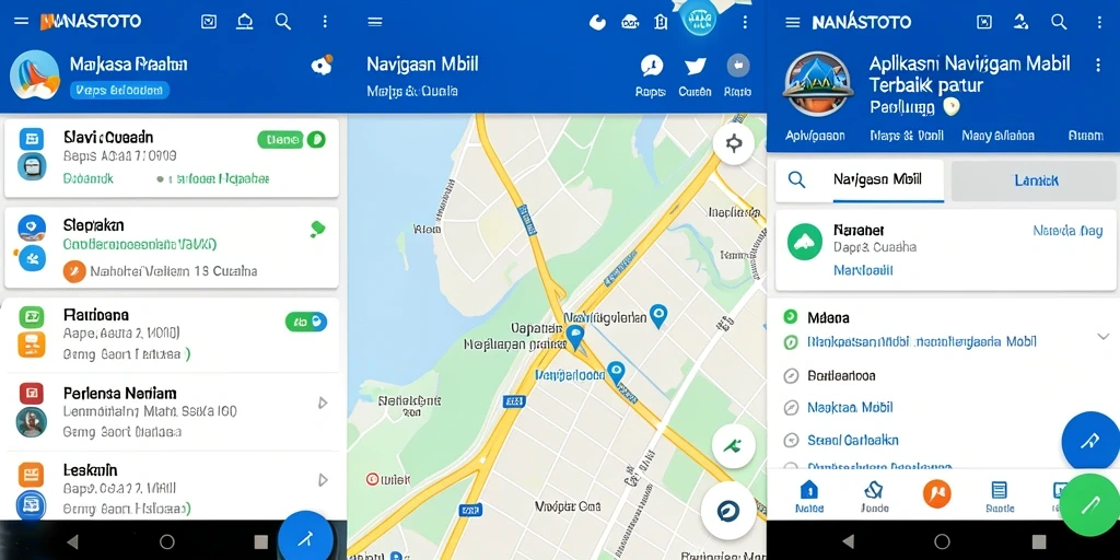 Antarmuka NANASTOTO menampilkan peta navigasi yang jelas dan fungsional.